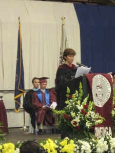 As Board President, Betsy addresses the Conestoga High School Class of 2009.