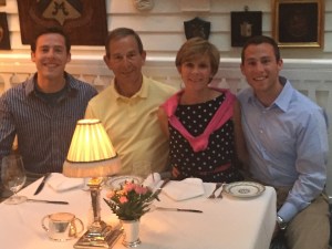 Betsy and her family (From left to right: son Brian, husband Bruce, Betsy, and son Brad)